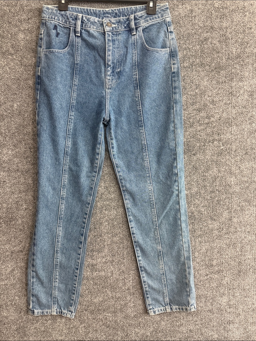 AS YOU Women’s High Rise Blue Denim Jeans 28” Waist Straight Leg 100% Cotton